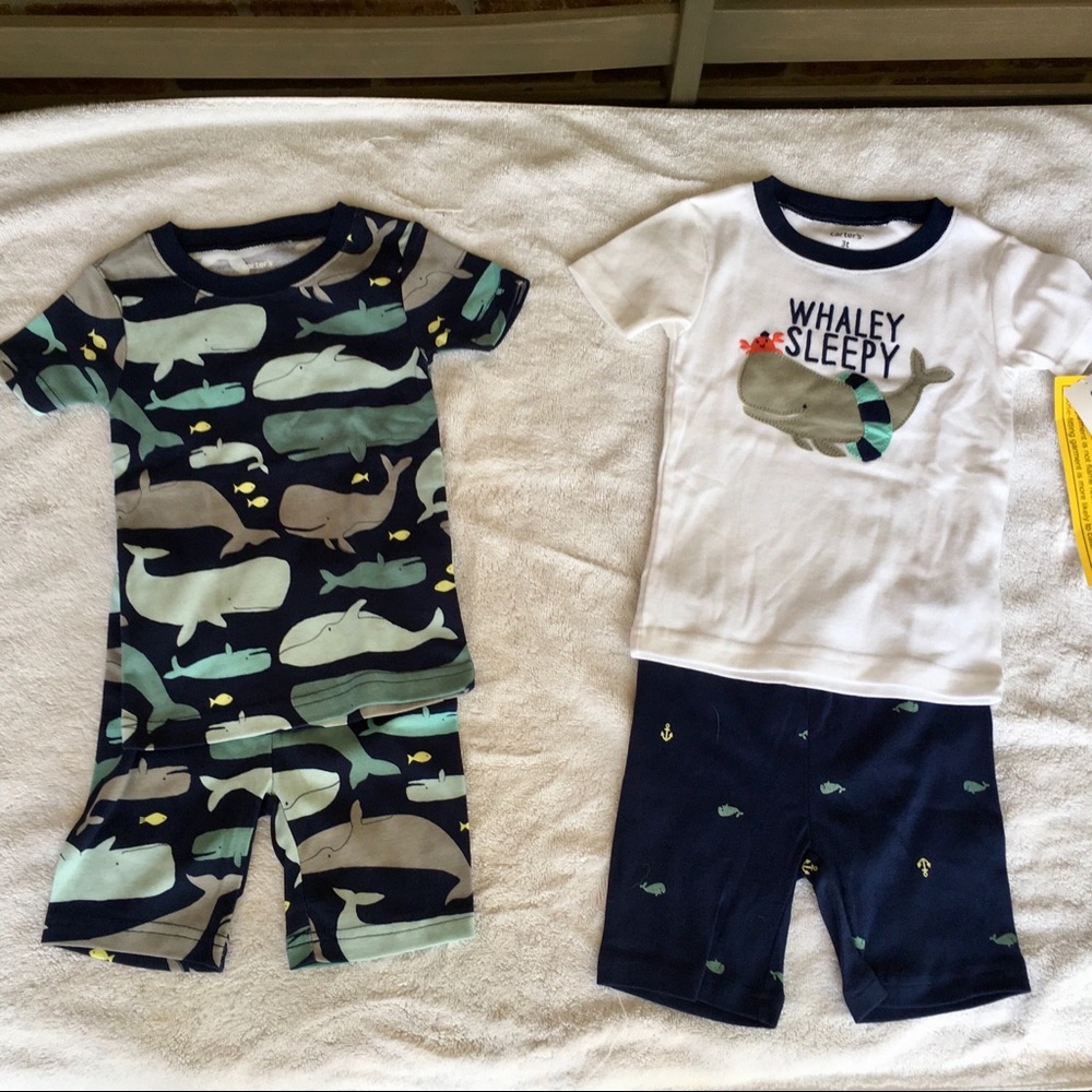 Lot of 2 - whale pajamas tshirt and short set – 3T